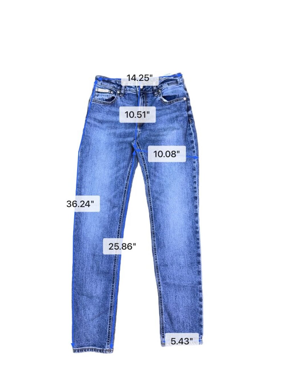 Calvin Klein Womens Blue Cotton Blend Denim Skinny Jeans Size 27R - Picture 6 of 6